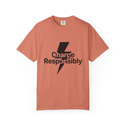 Charge Responsibly T-Shirt | Eco-Friendly Fashion, Electric Vibes - Candleholm