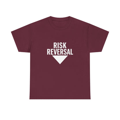 Risk Reversal Unisex Heavy Cotton Tee, Casual Graphic T-Shirt, Motivational Shirt, Relaxed Fit Tee, Thought-Provoking Wear - Candleholm