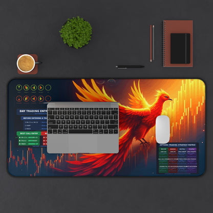 Phoenix Trading indicators Desk Mat - Inspirational & Motivational, Trading Gifts, Office - Candleholm