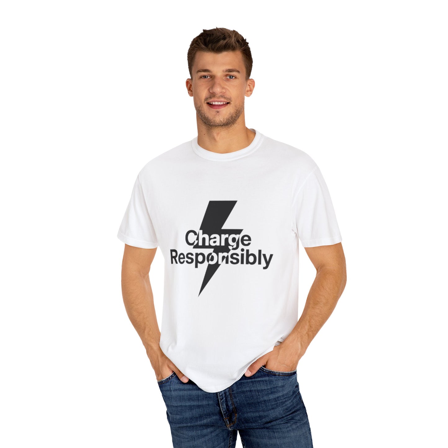 Charge Responsibly T-Shirt | Eco-Friendly Fashion, Electric Vibes - Candleholm