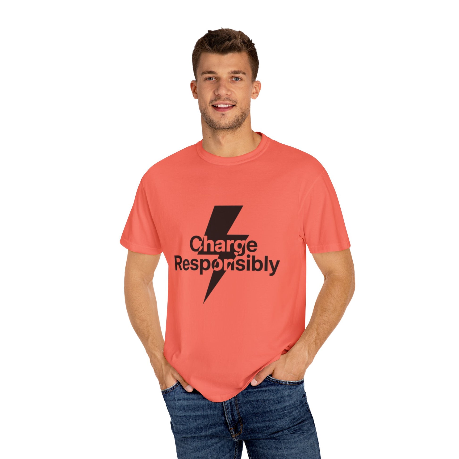 Charge Responsibly T-Shirt | Eco-Friendly Fashion, Electric Vibes - Candleholm
