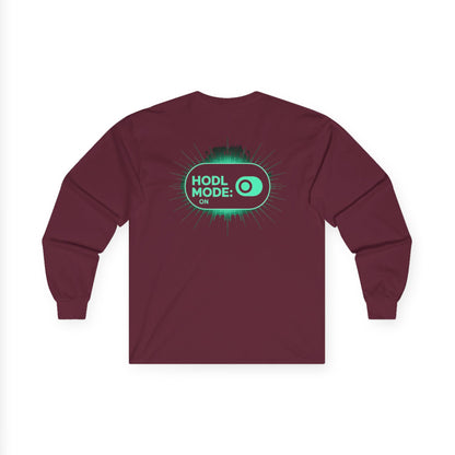 HODL Mode Long Sleeve Tee, Crypto Gift, Unisex T-Shirt, Investment Apparel, Funny Meme Shirt, Casual Wear, Layering Top - Candleholm