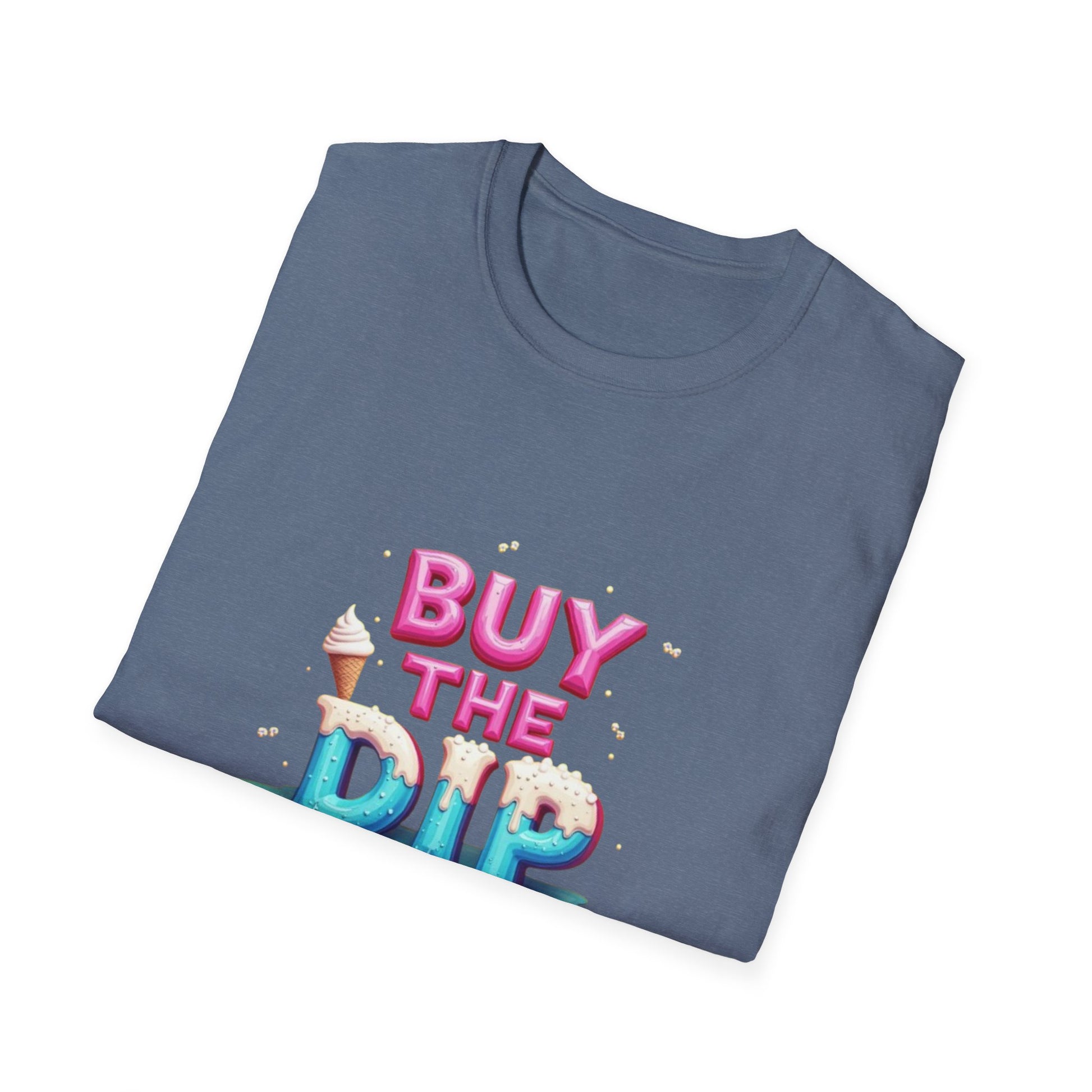 Buy The Dip Unisex Softstyle T-Shirt | Trendy Investment Tee, Crypto Apparel, Casual Wear, Gift for Traders, Financial Humor - Candleholm