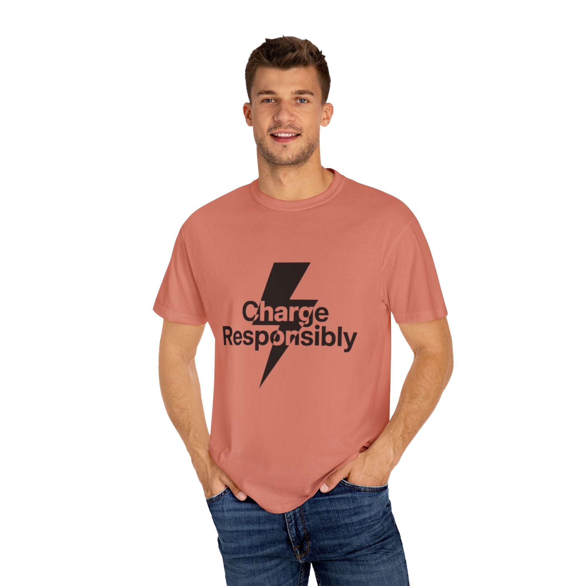 Charge Responsibly T-Shirt | Eco-Friendly Fashion, Electric Vibes - Candleholm